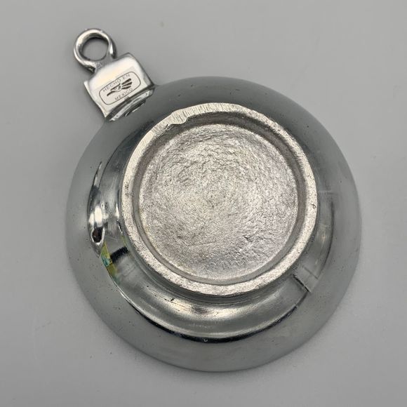 Two VTG Pewter Zig Zag Ornament Shaped Dip Bowls w/Heart Spoon & Knife Spreader - Picture 3 of 9